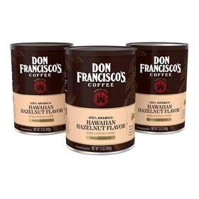 F. Gavina & Sons Inc. 445057159128 Don Franciscos Hawaiian Hazelnut Flavored Ground Coffee 100% Arabica 3 X 12