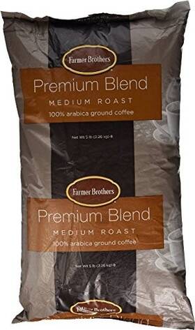 Farmer Brothers 840825010552 Ground Coffee Medium Roast 100% Arabica - 5 Lb Bag
