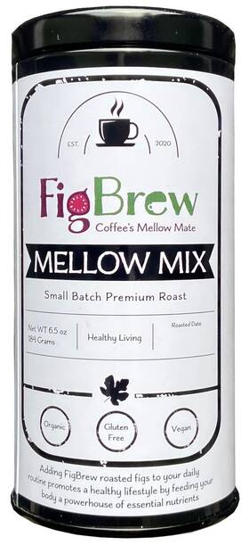 Figbrew 195893194681 Mellow Mix - Half Caff Roasted Fig And Coffee Blend Beverage 30 Cup Tin