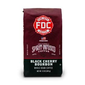 Fire Department Coffee 850037585328 Black Cherry Bourbon 12 Oz Whole Bean Veteran Owned