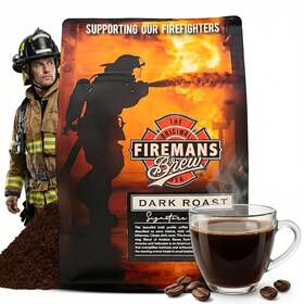 Firemans Brew 744110558845 Dark Roast Coffee Bold And Robust Ground 100% Arabica Bea