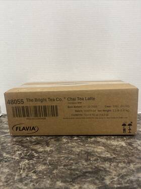 48055 Flavia Bright Tea Co. Chai Latte Fresh Pack-07/10/2025 72 Count Free Ship