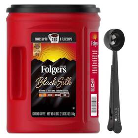 Folger 313027737751 Black Silk Dark Roast Ground Coffee 40.3 Oz - Bundle Includes Aycb Dist