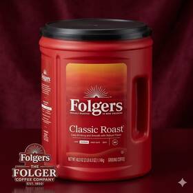 Folgers 00025500003539 Classic Roast Ground Coffee 40.3 Oz Large Canister Fast Shipping