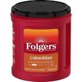 Folgers 000576663 Colombian Ground Coffee Medium Roast 33.7 Oz Canister