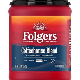 Folgers 025500304281 Coffeehouse Blend Ground Coffee Medium-dark Roast 9.6 Ounces