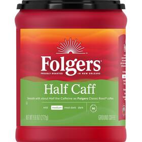 Folgers 025500304311 Half Caff Ground Coffee Medium Roast 9.6 Ounce