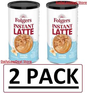 Folgers 025500626345 2 Pack - French Vanilla Instant Latte Coffee Beverage Mix 16 Oz Each