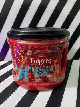 Folgers 025500686653 New Coffee Mardi Gras Blend Medium Dark 22.6 Oz 1 Lb 6.6 Canister