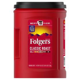 1660437 Folgers Classic Roast Ground Coffee Medium 43.5 Oz
