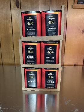 2550012722 Folgers 1850 Black Gold Dark Roast Ground Coffee 12 Ounce Pack Of 6