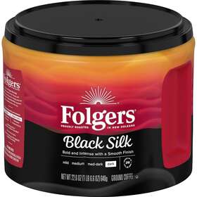 2550030439 Folgers Black Silk Dark Roast Coffee 22.6 Ounces Pack Of 6