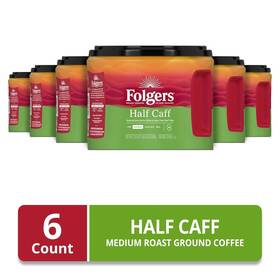 2550030444 Folgers Half-caff Medium Roast Ground Coffee 22.6 Ounce Pack Of 6