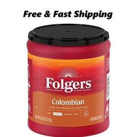 Folgers 313016164155 Colombian Coffee Medium Roast Ground 9.6 Ounce Canister