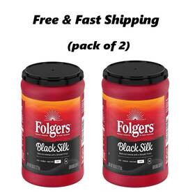 Folgers 313035655689 Black Silk Ground Coffee Smooth Dark Roast 9.6 Ounce Pack Of 2