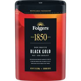 12-ounces Folgers 313040643602 1850 Black Gold Ground Coffee Dark Roast