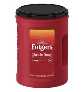 Folgers 313044873876 Classic Medium Roast Ground Coffee 43.5 Oz