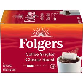 Folgers 313086632653 Coffee Singles Classic Roast Bags 38 Count