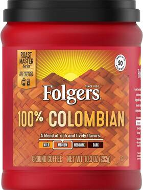 Folgers 445014498444 100% Colombian Coffee 10.3 2 Pack