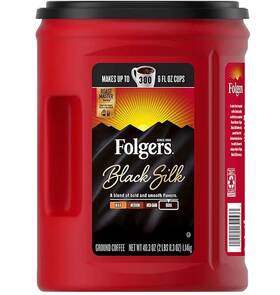 Folgers 445019262286 Dark Roasted Ground Silk 40.3 Oz. 100% Pure Mountain Grown Coffee