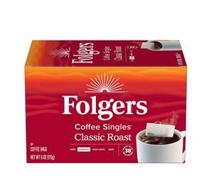 Folgers 689279885480 Coffee Singles Classic Roast Bags 38 Count