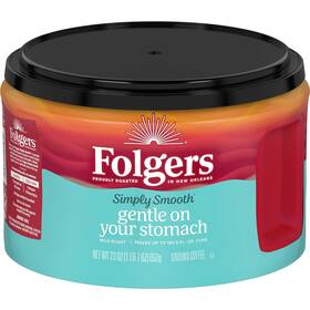 Folgers 696600031799 Simply Smooth Mild Roast Ground Coffee 23 Ounce Pack Of 6 Gentle On