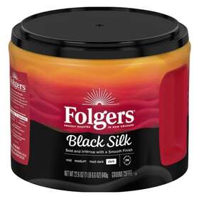 Folgers 744759643612 Black Silk Ground Coffee Smooth Dark Roast 22.6ounce Canister