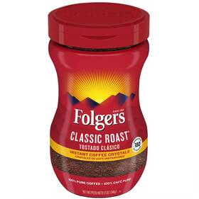 Folgers 968864256950 Regular Instant Coffee 12.0 Oz