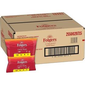 990000073 Folgers Classic Medium Roast Ground Coffee Filter Packs - Choose Your Count