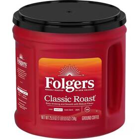 Folgers Classic 726085004206 Roast Ground Coffee Medium 25.9 Oz Canister