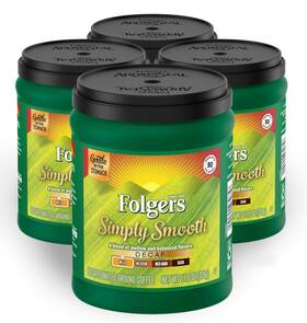 Folgers Coffee 711181314380 Simply Smooth Decaf Mild 4 Pack Roast 11.5 Ounce Packagi