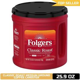 Fol00363 Folgers Classic Roast Ground Coffee Medium 25.9 Ounce Canister