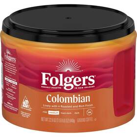 Folgers Folgers-colombian-22.6oz Colombian Ground Coffee Medium Roast 22.6 Oz Canister