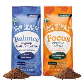 Four Sigmatic 744110783254 Focus Balance Mushroom Coffee Bundle Organic Ground Wit