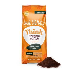 Four Sigmatic 816897023127 12 Ounce Pack Ground Coffee Organic Fair Trade No Hydrogenated Fats