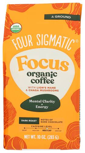 Four Sigmatic Fk0020 Focus Organic Ground Coffee Dark Roast Mental Clarity