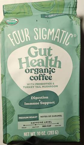 Fsm02215 Four Sigmatic Gut Health Organic Ground Coffee Probiotics Turkey Tail Bb 01/2028