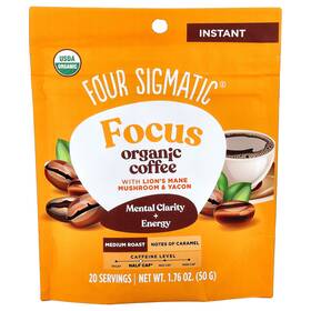 Fsm02464 Four Sigmatic Focus Organic Instant Coffee With Lions Mane Mushroom And Yacon Medium Roast