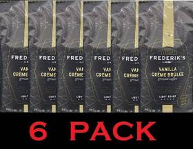 Frederiks 760236150152 Vanilla Creme Brulee Ground Coffee Light Roast 12 Oz Bag - 6 Pack