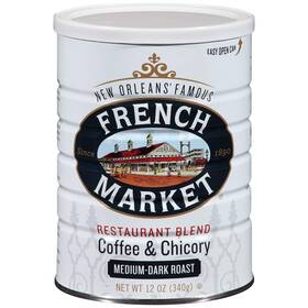French Market 726084955042 Coffee And Chicory Dark Roast Ground 12 Ounce Can 3 Count Pac