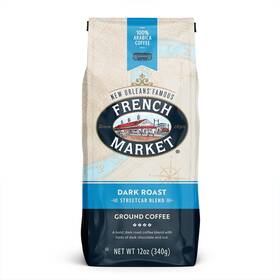 8312198 French Market Streetcar Blend Dark Roast Ground Coffee 12oz Bag Pack Of 1 Arabica