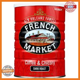 B00n50hj24 French Market Coffee Chicory Dark Roast Ground 12oz Can - Pack Of 12