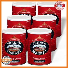B07gkc13v2 French Market Coffee And Chicory Medium-dark Roast Ground 12oz Can Pack Of