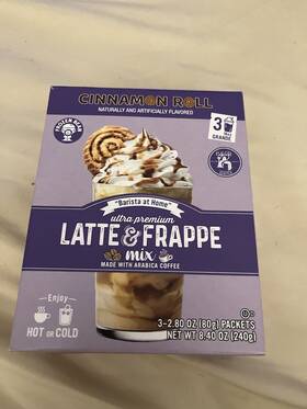 Frozen Bean 814879022533 Latte And Frappe Cinnamon Roll Packets 8.4oz Hot/cold Blended/single