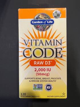 Garden Of Life 658010116565 D3 120 Capsules 2000 Iu Whole Food Probiotics Gluten-free