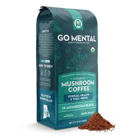 Go Mental 850044632237 Organic 14 Mushroom Coffee Blend Dark Roast Lions Mane Chaga Red
