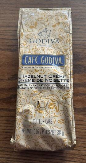 Godiva 031290553112 Rare Cafe Hazelnut Creme Precision Ground Arabica Coffee Sealed