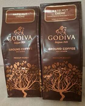 J-f30079-bhv Godiva Chocolatier Amd 2-pack Medium Roast Ground Coffee Hazelnut Creme