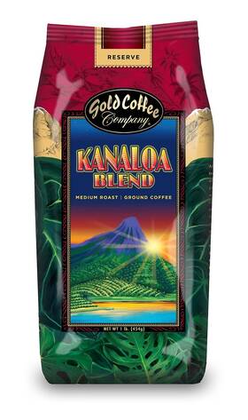 Gold Coffee Company 729583110189 Kanaloa Blend 1lb Medium Roast Ground