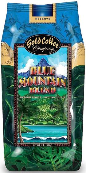 Gold Coffee Company 729583800011 Blue Mountain Blend 1lb Medium Roast Ground